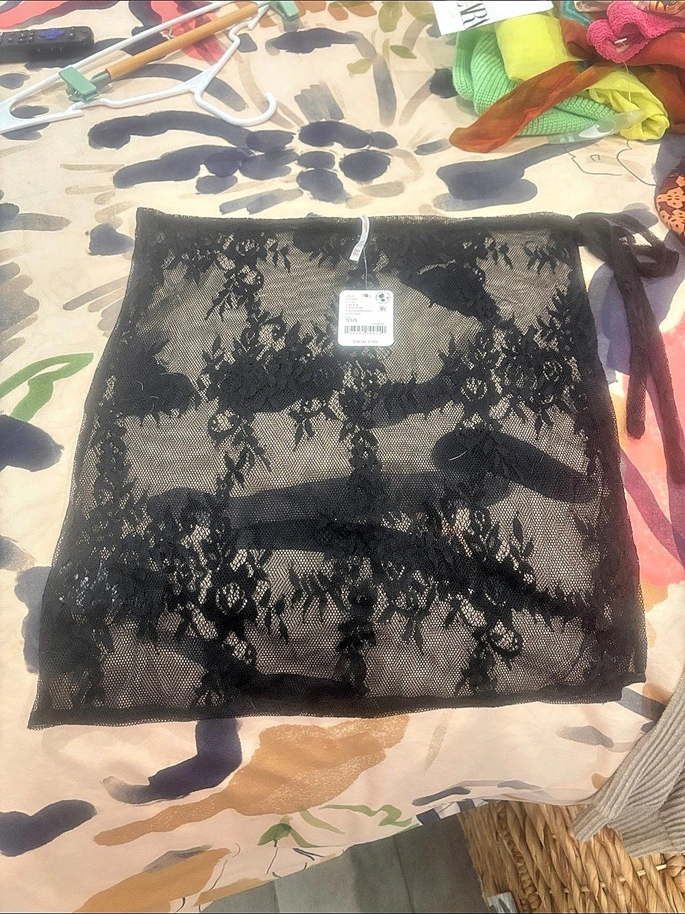 Free People black lace sarong NWT XS/S